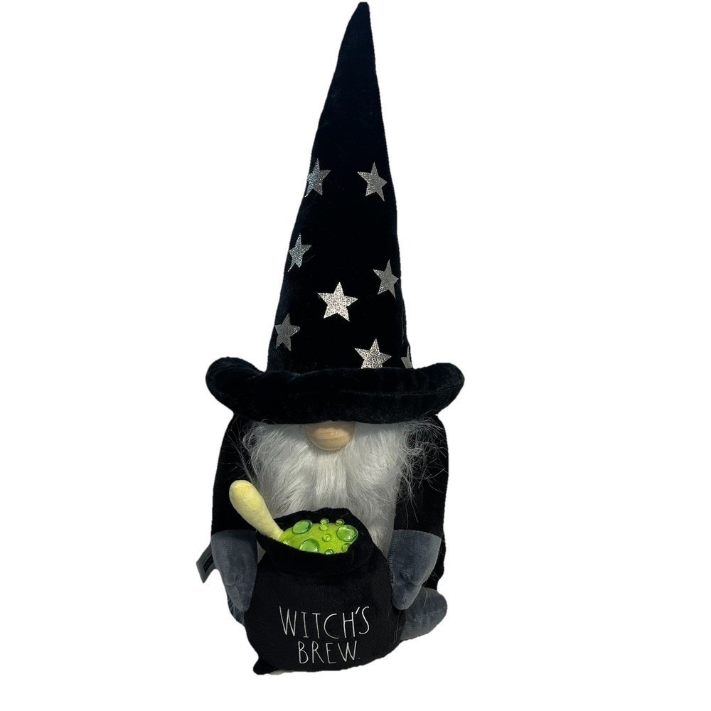 Rae Dunn LARGE Halloween Witch W/ Cauldron Gnome Spooky Fireplace Decor Mantel